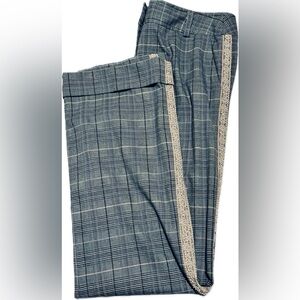 DKNY - Plaza Pants , grey plaid with pink lace and pearls pinstripe - 2
